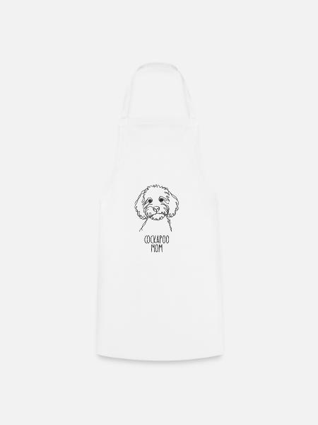 Line Art Mom - Cockapoo - Kochschürze - Weiß