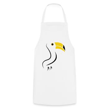 toucan silhouette - Kochschürze - Weiß - Vorne - AI Model Male 185 dark (185cm)