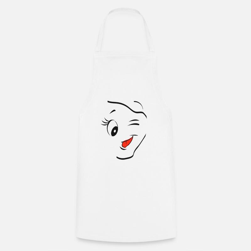 Zwinker Smiley - Kochschürze - Weiß
