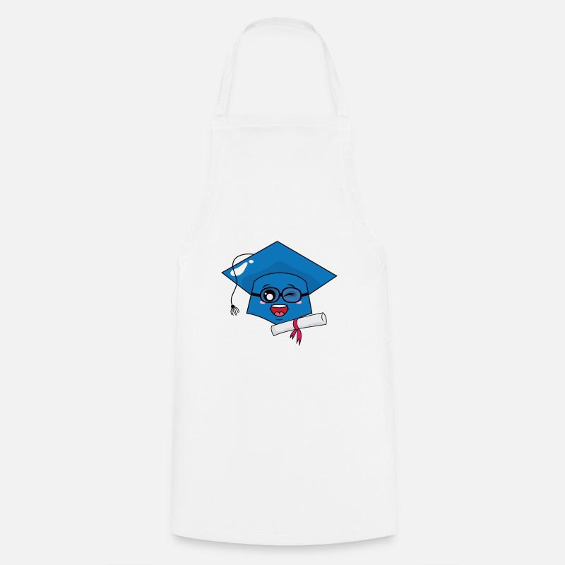 Nice graduation hat and diploma - Cooking Apron - white