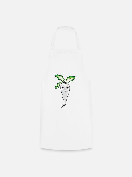 Köstliche Radish Cartoon - Kochschürze - Weiß