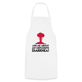 Demandez-moi au sujet de mon diarrhée explosive! - Tablier de cuisine - blanc - Devant - AI Model Male 185 dark (185cm)