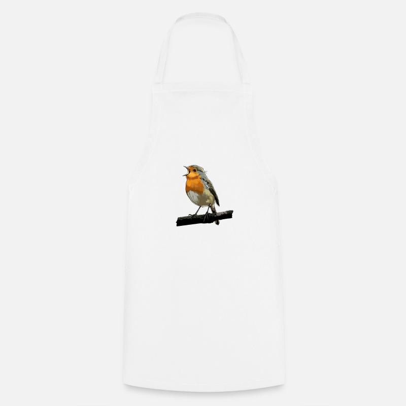 Rotkehlchen Vogel Beobachten Singvögel Geschenk - Kochschürze - Weiß