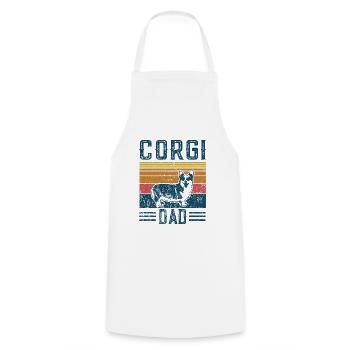 Dogs | Corgi Papa - Vintage Welsh Corgi Dad - Cooking Apron - white - Front - AI Model Male 185 dark (185cm)