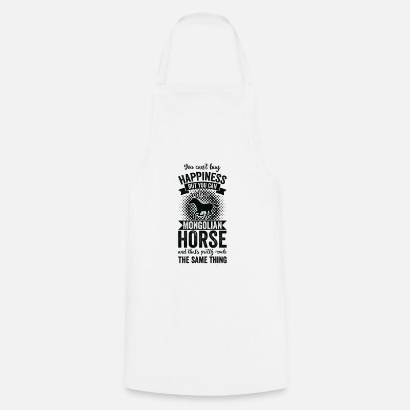 Équitation - Cheval mongol - Tablier de cuisine - blanc