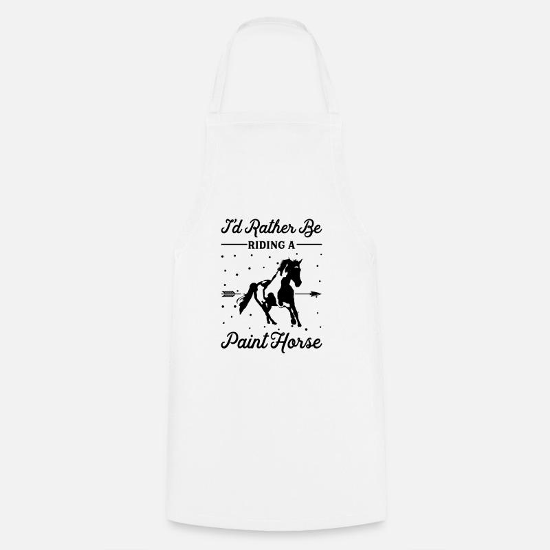 Monter un cheval laqué - Tablier de cuisine - blanc