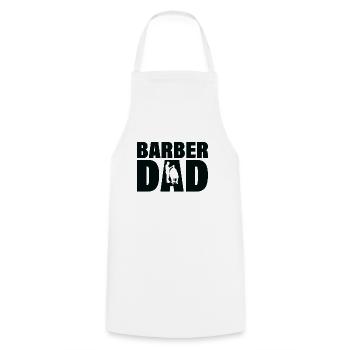 Job - Barber Dad - Kochschürze - Weiß - Vorne - AI Model Male 185 dark (185cm)