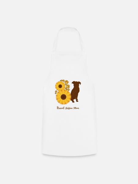 Sonnenblumenmutter - Brüsseler Griffon - Kochschürze - Weiß