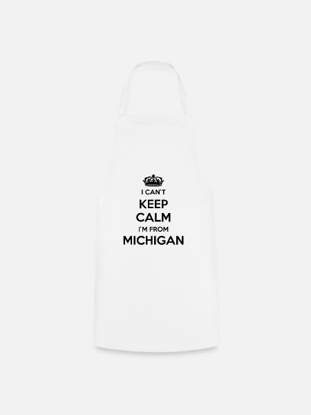 Ich Kann Nicht Ruhig Bleiben - Michigan - Kochschürze - Weiß