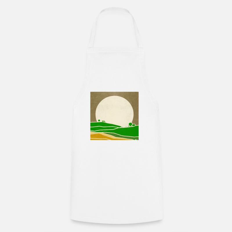 Retro Sunset - Cooking Apron - white
