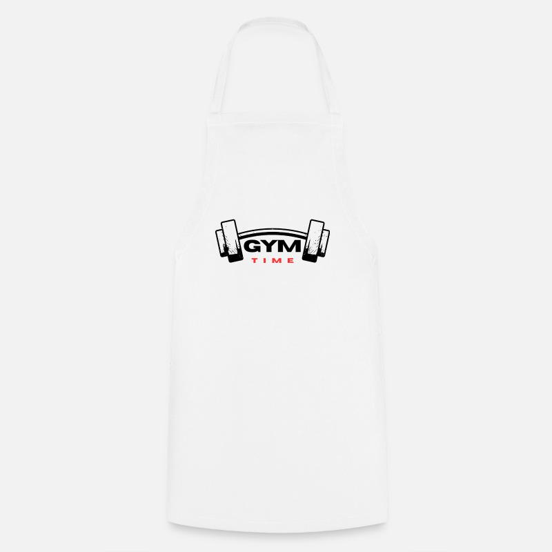 Conception de texte Gym Time - Tablier de cuisine - blanc
