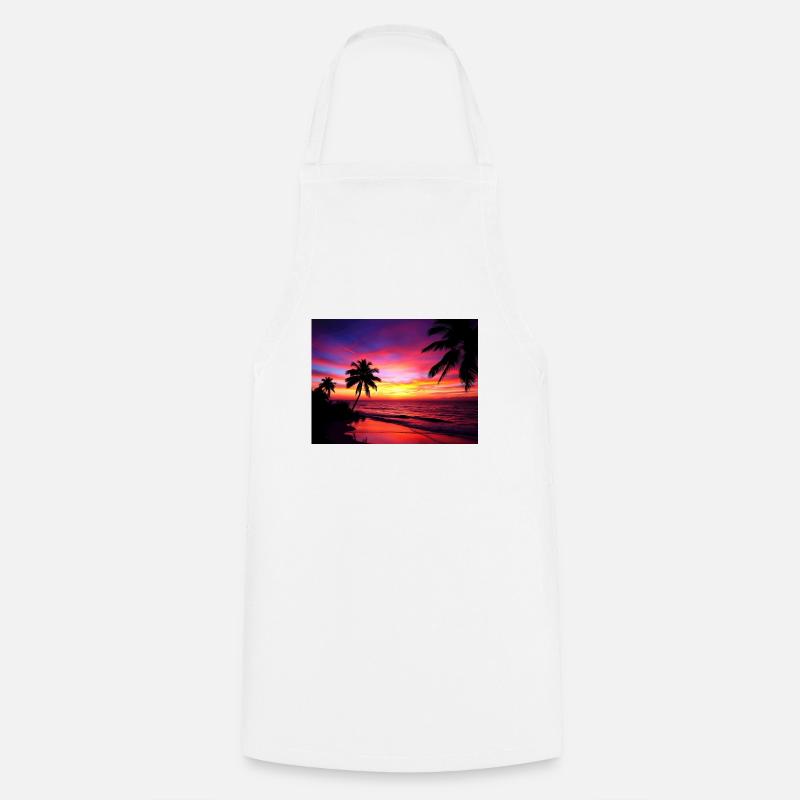 Coucher de soleil - Tablier de cuisine - blanc