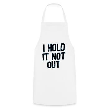 I hold it not out / Ich halt´s nicht mehr aus - Kochschürze - Weiß - Vorne - AI Model Male 185 dark (185cm)