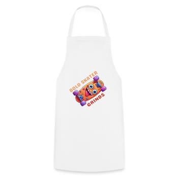 Bold Skater Grinds - Skateboard - Cooking Apron - white - Front - AI Model Male 185 dark (185cm)