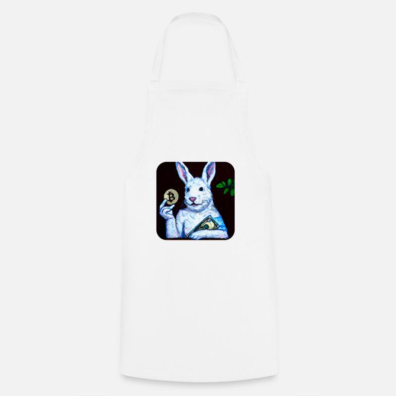 White Rabbit prefers Bitcoin! - Kochschürze - Weiß