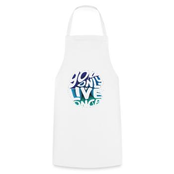 You only live once - Cooking Apron - white - Front - AI Model Male 185 dark (185cm)