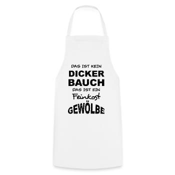 Das Ist Kein Dicker Bauch - dunkel - Kochschürze - Weiß - Vorne - AI Model Male 185 dark (185cm)