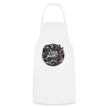 Trading boursier Ma passion Cool Trading - Tablier de cuisine - blanc - Devant - AI Model Male 185 dark (185cm)