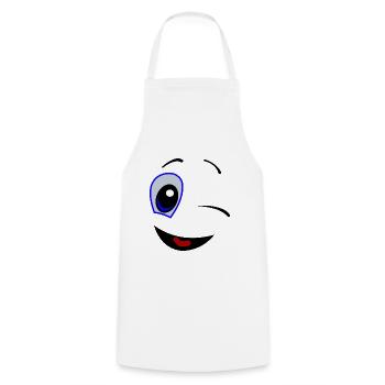 Comic-2 - Kochschürze - Weiß - Vorne - AI Model Male 185 dark (185cm)
