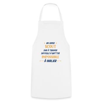 Un super scout - Tablier de cuisine - blanc - Devant - AI Model Male 185 dark (185cm)