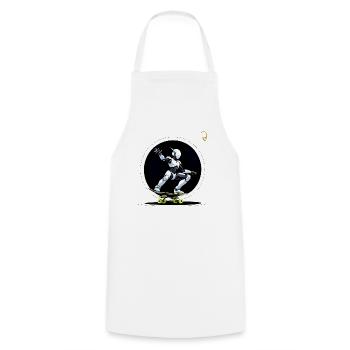 THE SKATEBOARD OF THE FUTURE - Cooking Apron - white - Front - AI Model Male 185 dark (185cm)