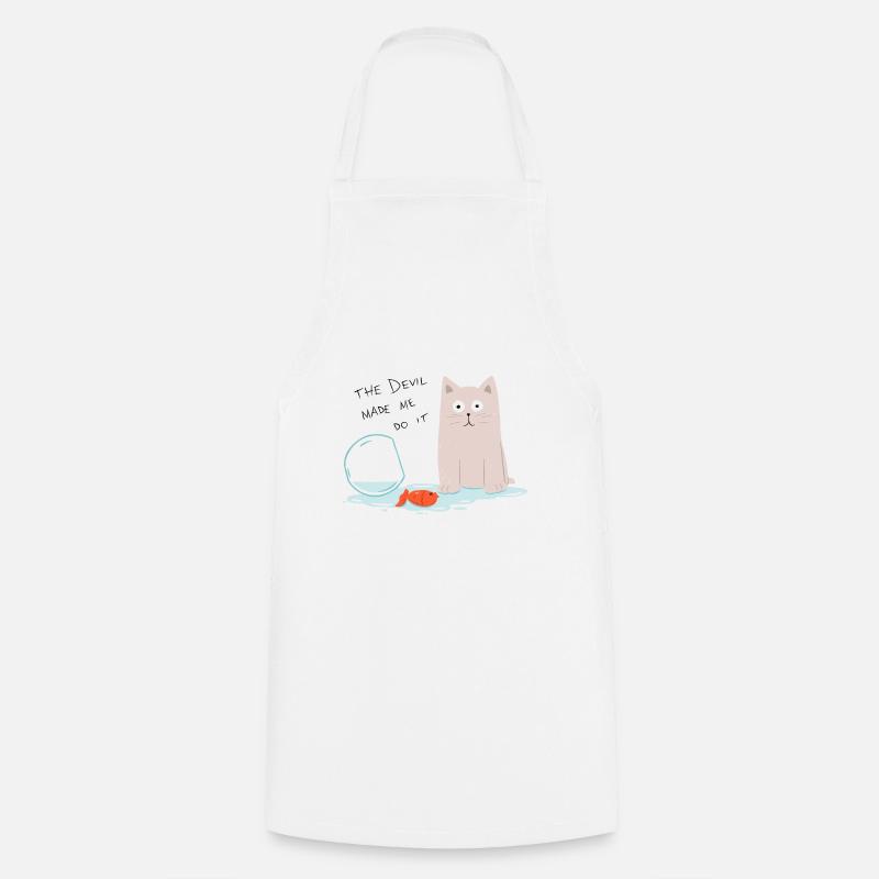 The Devil Made Me Do It - Cooking Apron - white
