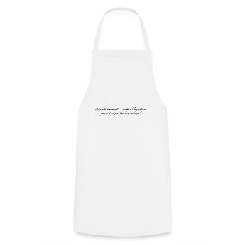 Warning: coffee or... - Cooking Apron - white - Front - AI Model Male 185 dark (185cm)