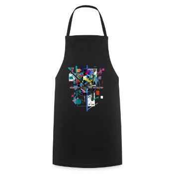 Abstract - Cooking Apron - black - Front - AI Model Male 185 dark (185cm)