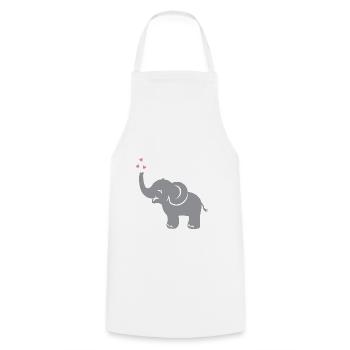 Funny bébé éléphant avec des coeurs - Tablier de cuisine - blanc - Devant - AI Model Male 185 dark (185cm)