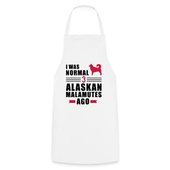 Alaskan Malamute - Cooking Apron - white - Front - AI Model Male 185 dark (185cm)