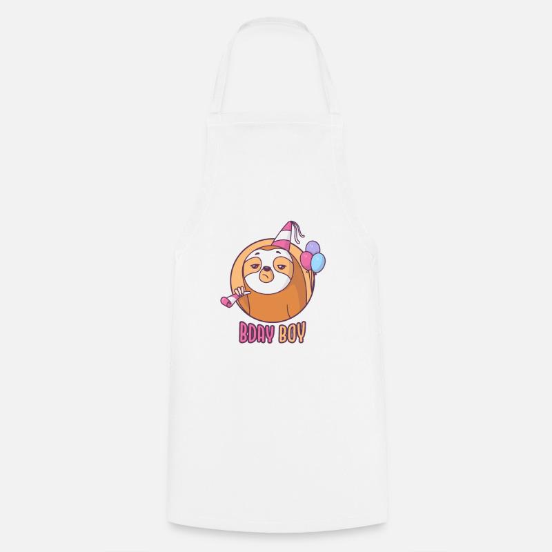 Birthday Boy Sloth - Cooking Apron - white