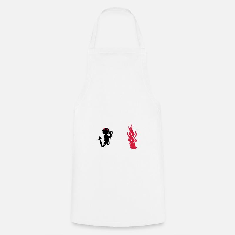 flammes / flames (1c) - Tablier de cuisine - blanc