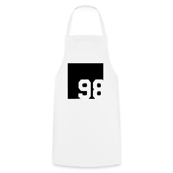 1998 - Tablier de cuisine - blanc - Devant - AI Model Male 185 dark (185cm)