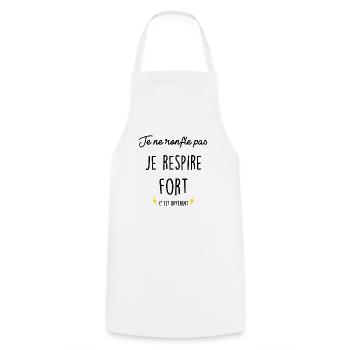 Je ne Ronfle pas Je Respire Fort C'est Différent - Tablier de cuisine - blanc - Devant - AI Model Male 185 dark (185cm)
