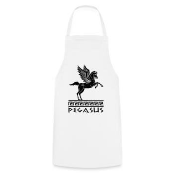 Cheval Pégase noir - Tablier de cuisine - blanc - Devant - AI Model Male 185 dark (185cm)