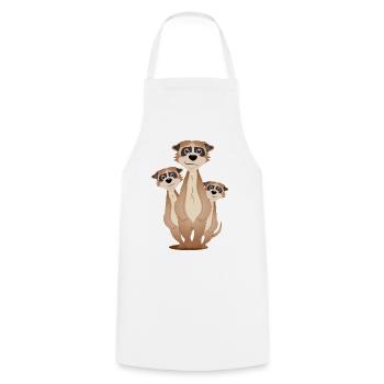 funny meerkat group with cuddly factor - Cooking Apron - white - Front - AI Model Male 185 dark (185cm)
