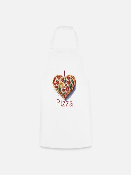Ich liebe Pizza - Kochschürze - Weiß