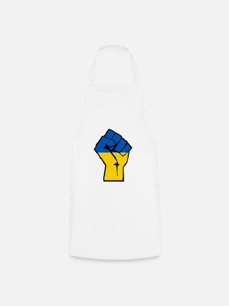 Ukraine Fausthand - Kochschürze - Weiß