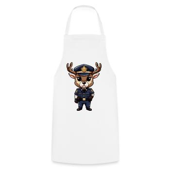 Police Hirsch - Tablier de cuisine - blanc - Devant - AI Model Male 185 dark (185cm)