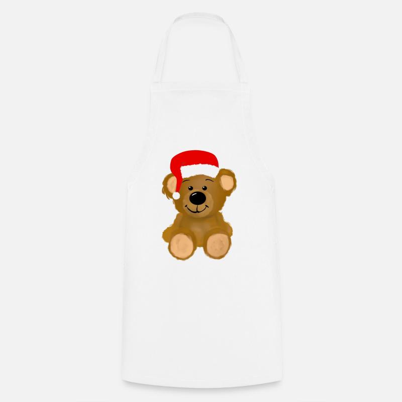 Christmas Teddy Bear - Cooking Apron - white