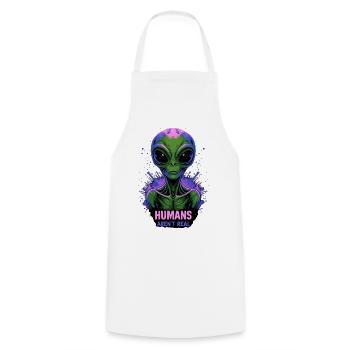 Außerirdischer 👽 - Kochschürze - Weiß - Vorne - AI Model Male 185 dark (185cm)