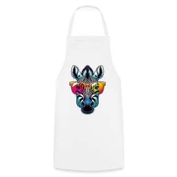Zèbre avec lunettes de soleil - Tablier de cuisine - blanc - Devant - AI Model Male 185 dark (185cm)