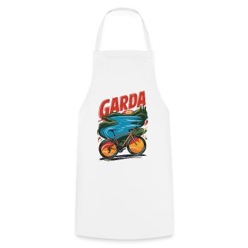 Garda Lake Scenic Bicycle Design - Cooking Apron - white - Front - AI Model Male 185 dark (185cm)