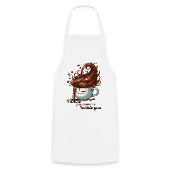 Coffee Mug Funny Gift - Cooking Apron - white - Front - AI Model Male 185 dark (185cm)