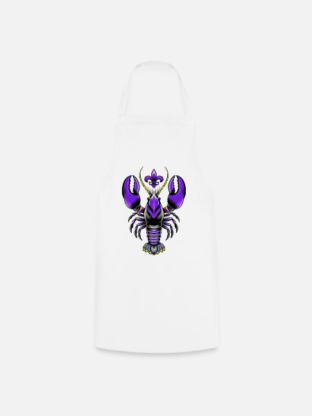 Mardi Gras Languste mit Fleur-de-Lis Design - Kochschürze - Weiß