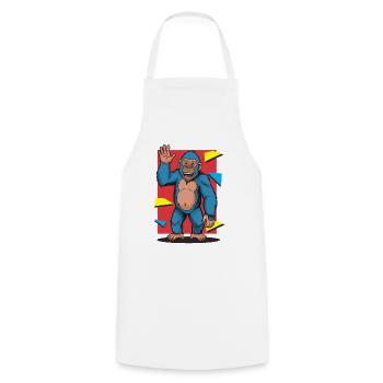 Gorilla Pop Art Hallo - Kochschürze - Weiß - Vorne - AI Model Male 185 dark (185cm)