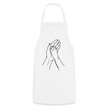 Dog Paw Hand - High Five - Dog Paw Dog - Cooking Apron - white - Front - AI Model Male 185 dark (185cm)
