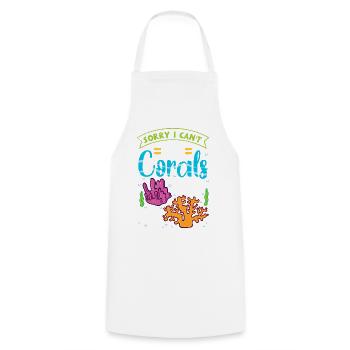 Sorry I Can't My Corals Need Me Reef Design - Cooking Apron - white - Front - AI Model Male 185 dark (185cm)
