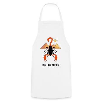 Petit mais puissant Scorpion - Tablier de cuisine - blanc - Devant - AI Model Male 185 dark (185cm)