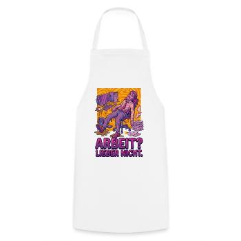 Work? Rather not - Cooking Apron - white - Front - AI Model Male 185 dark (185cm)